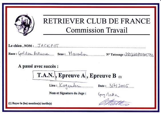 Diplome A et TAN